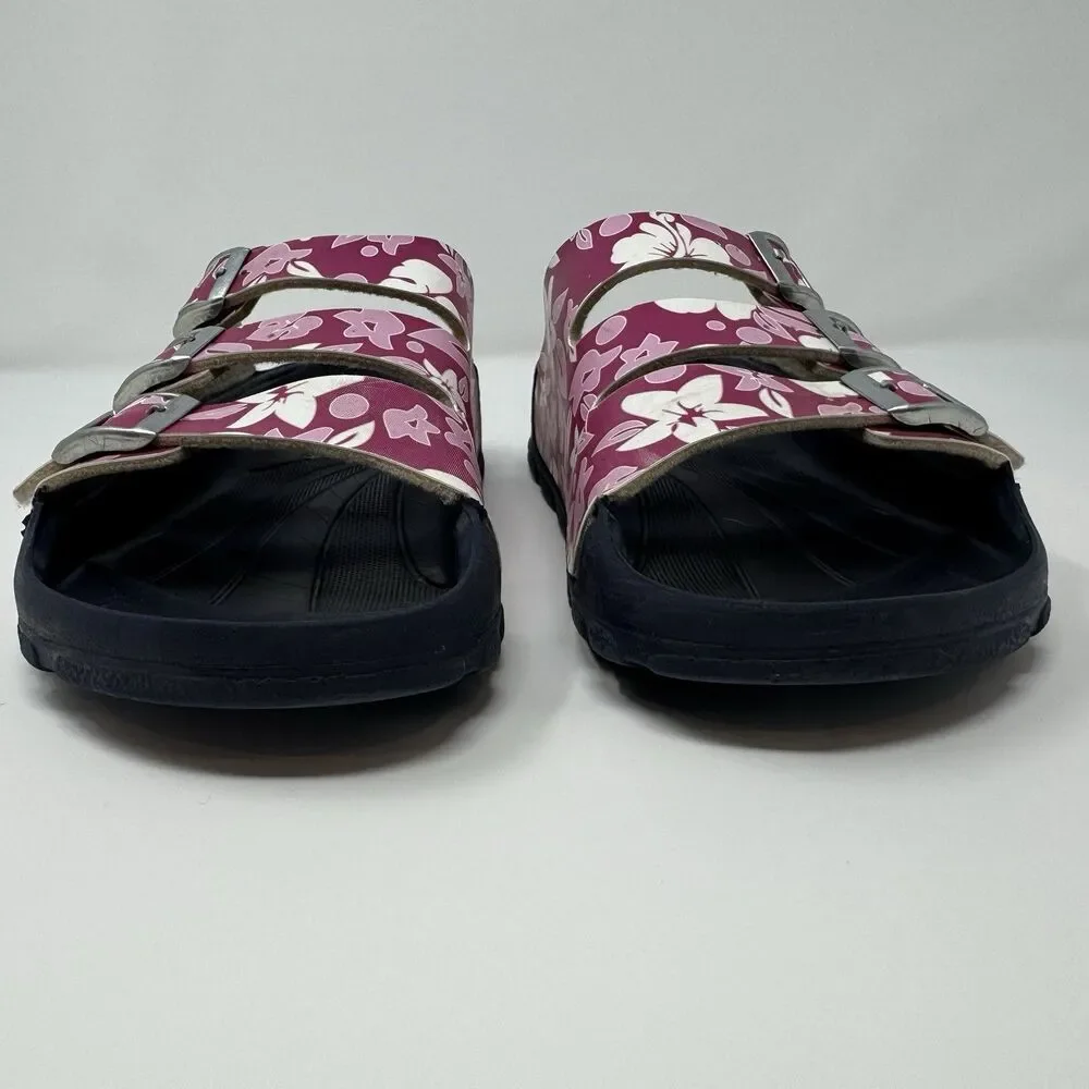 Birki’s by Birkenstock Sansibar Slide Sandal SZ 39 Floral 3 Strap Buckle Pool